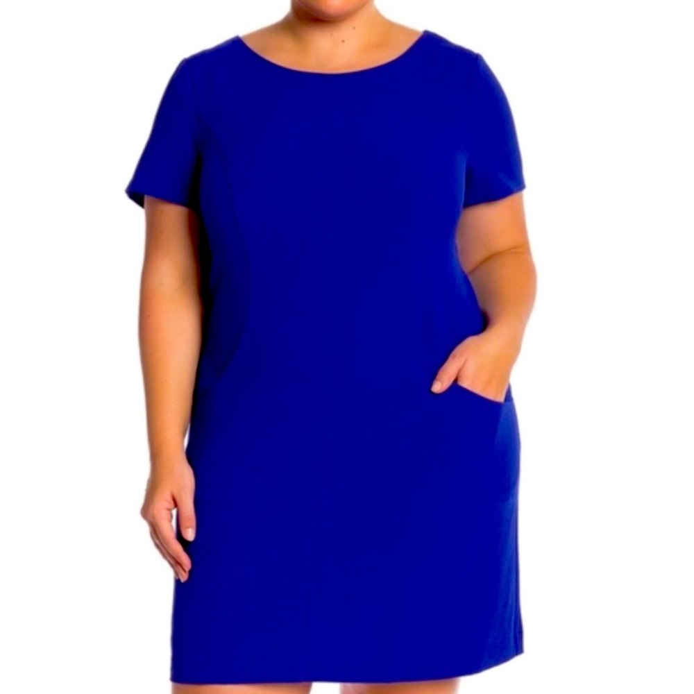 Eliza J Cap Sleeve Shift Dress Cobalt B116